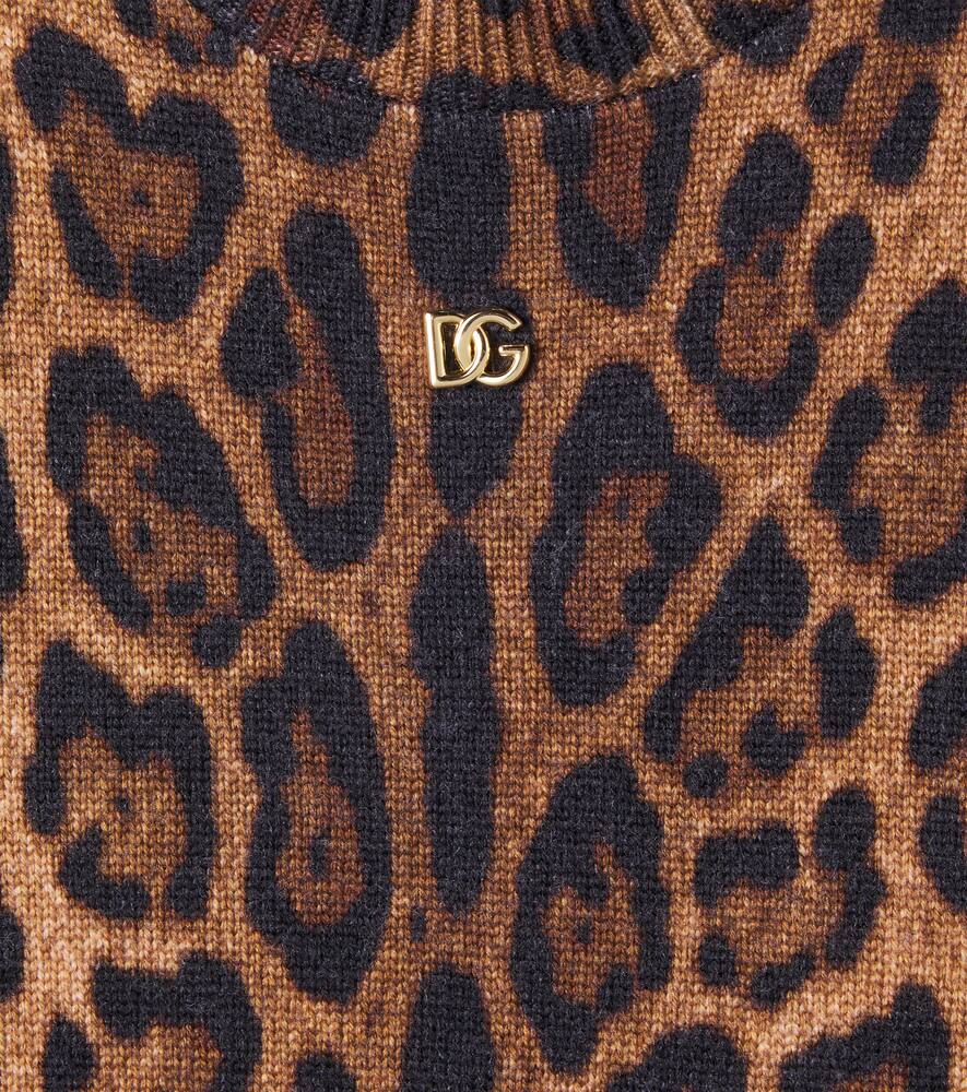 Свитер DG из шерсти жаккард с леопардовым принтом Dolce&Gabbana Kids, Leo New — фото 3