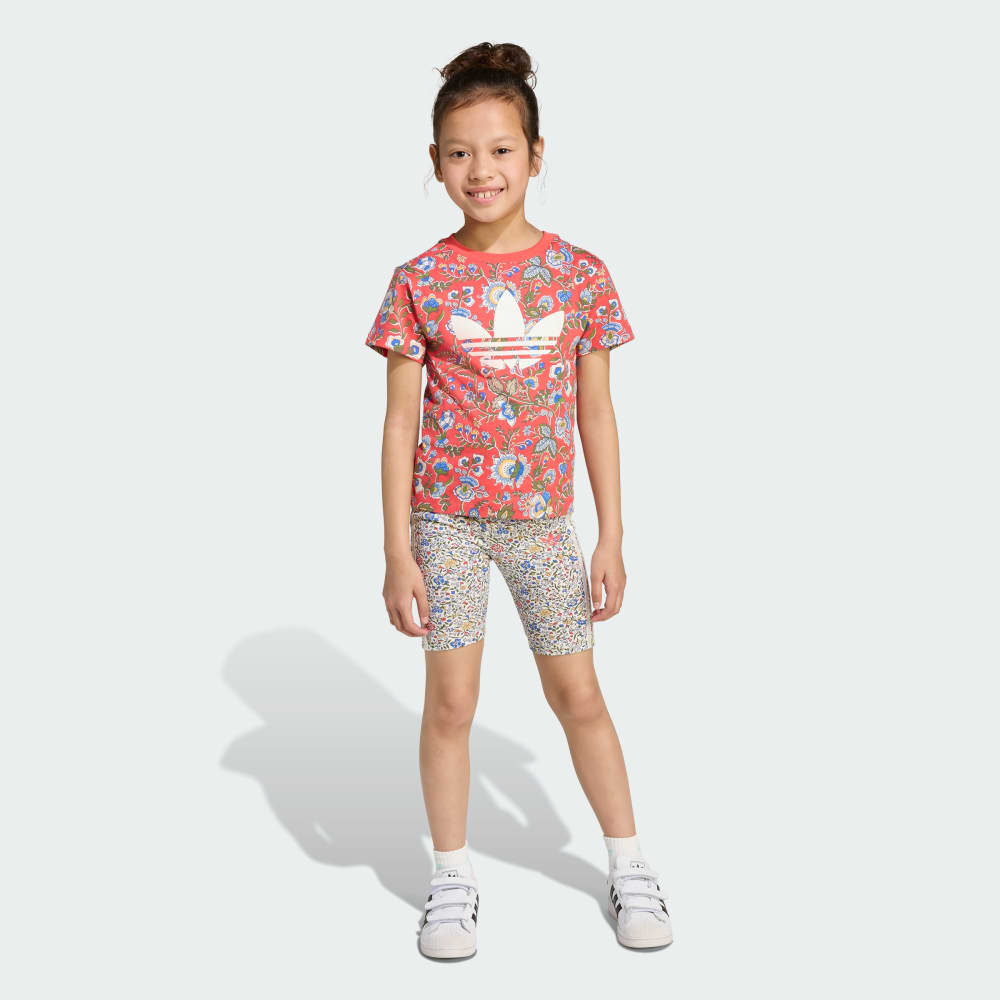 

Комплект Adidas Originals x Liberty London Short Tee Set Kids, цвет Semi Lucid Red/Multicolor