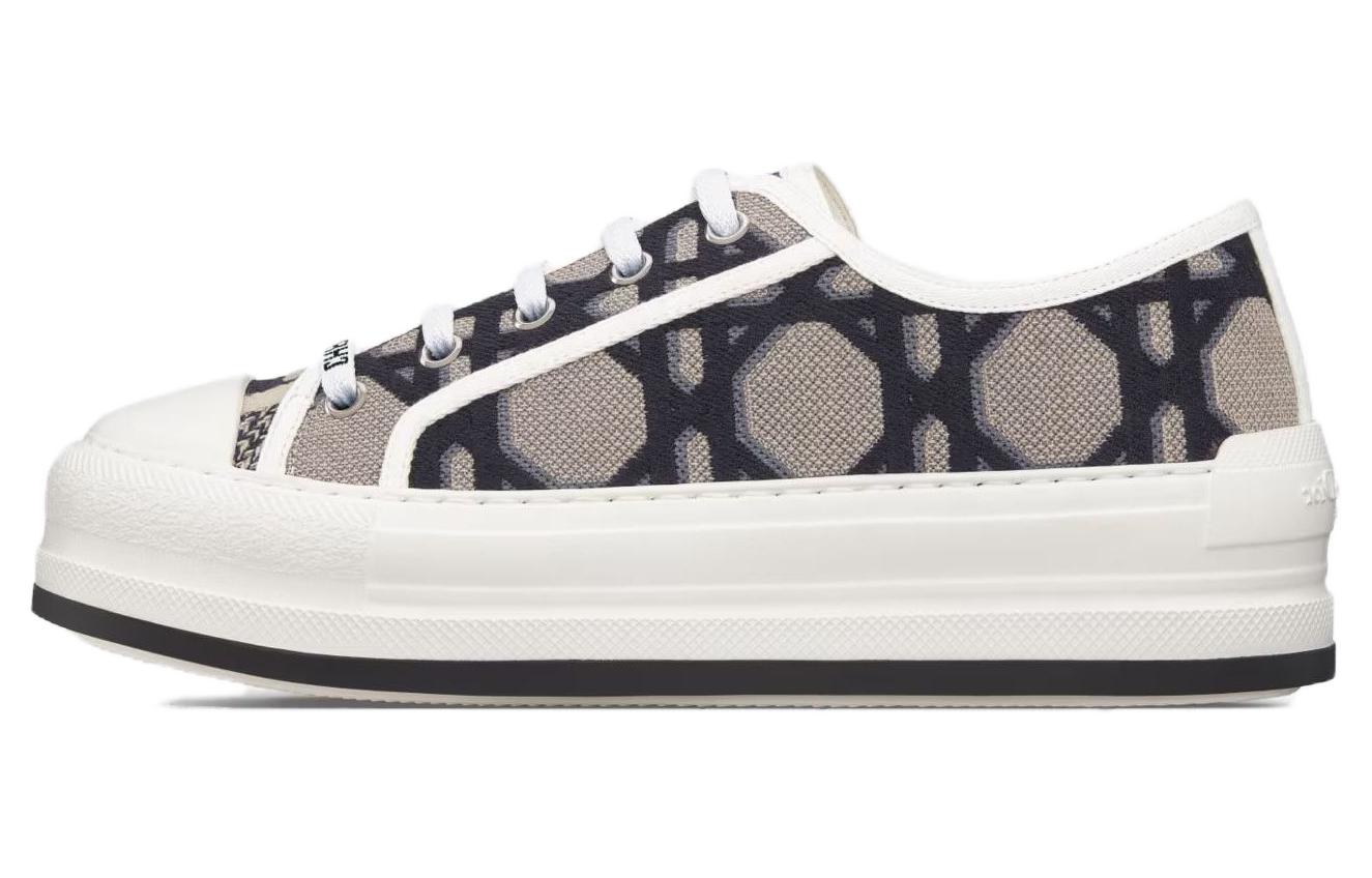Женские кроссовки Walk'N' Platform «Macrocannage - Deep Blue Beige» DIOR, Umber