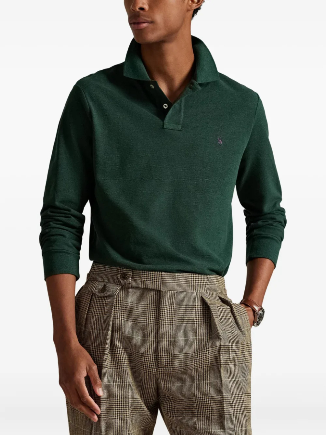 Рубашка поло с длинными рукавами Polo Ralph Lauren, зеленый — фото 3