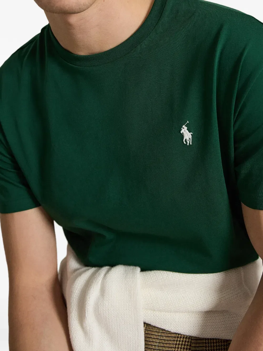 Футболка приталенного кроя с вышивкой Polo Ralph Lauren, зеленый — фото 4