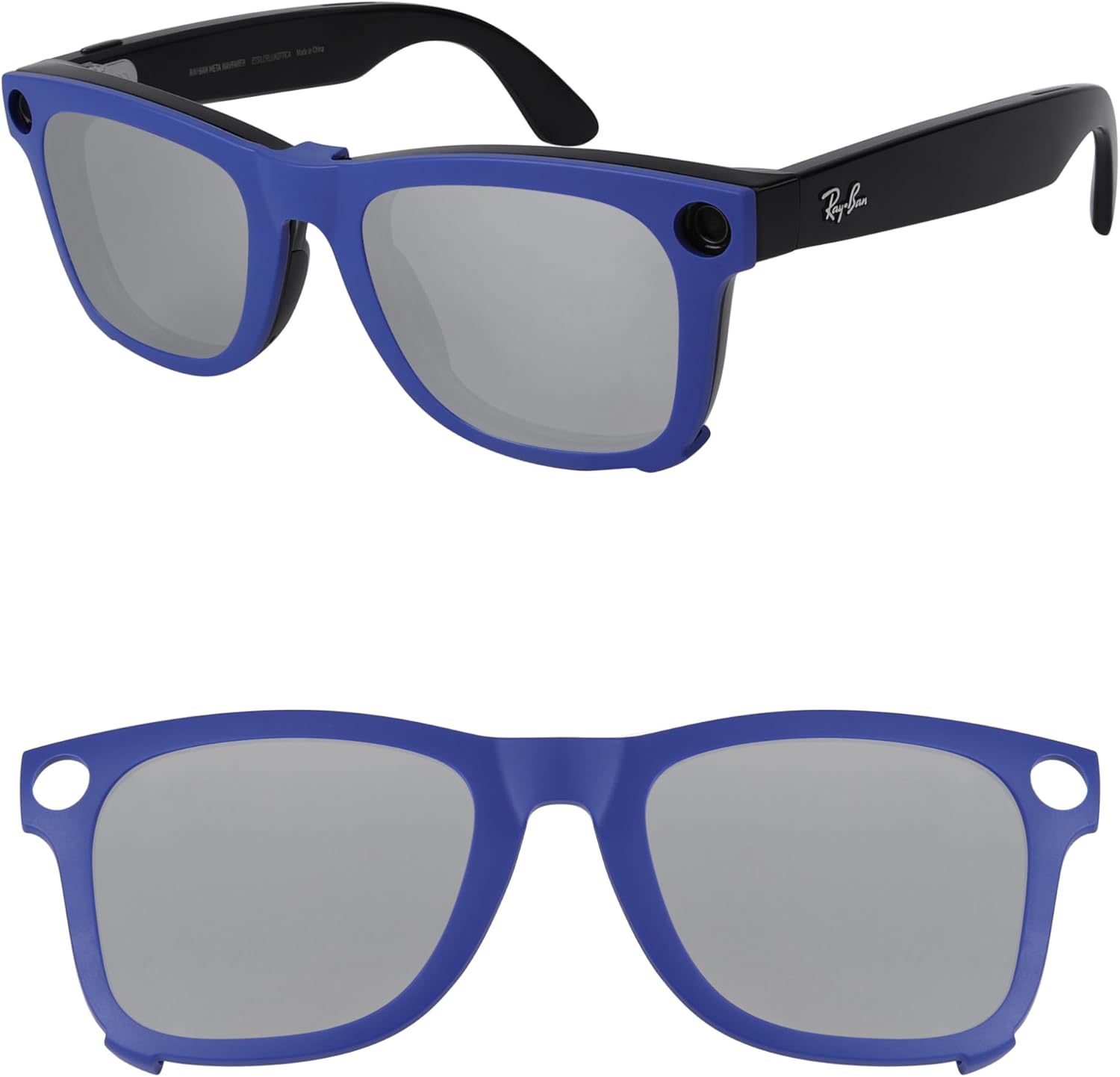 

Поляризованные очки с внешним креплением-клипсой для Ray-Ban Meta Wayfarer RW4008 и Gen 2 RW4012, размер Large 53-22, для мужчин и женщин, с защитой от УФ-излучения HILEEN, Silver