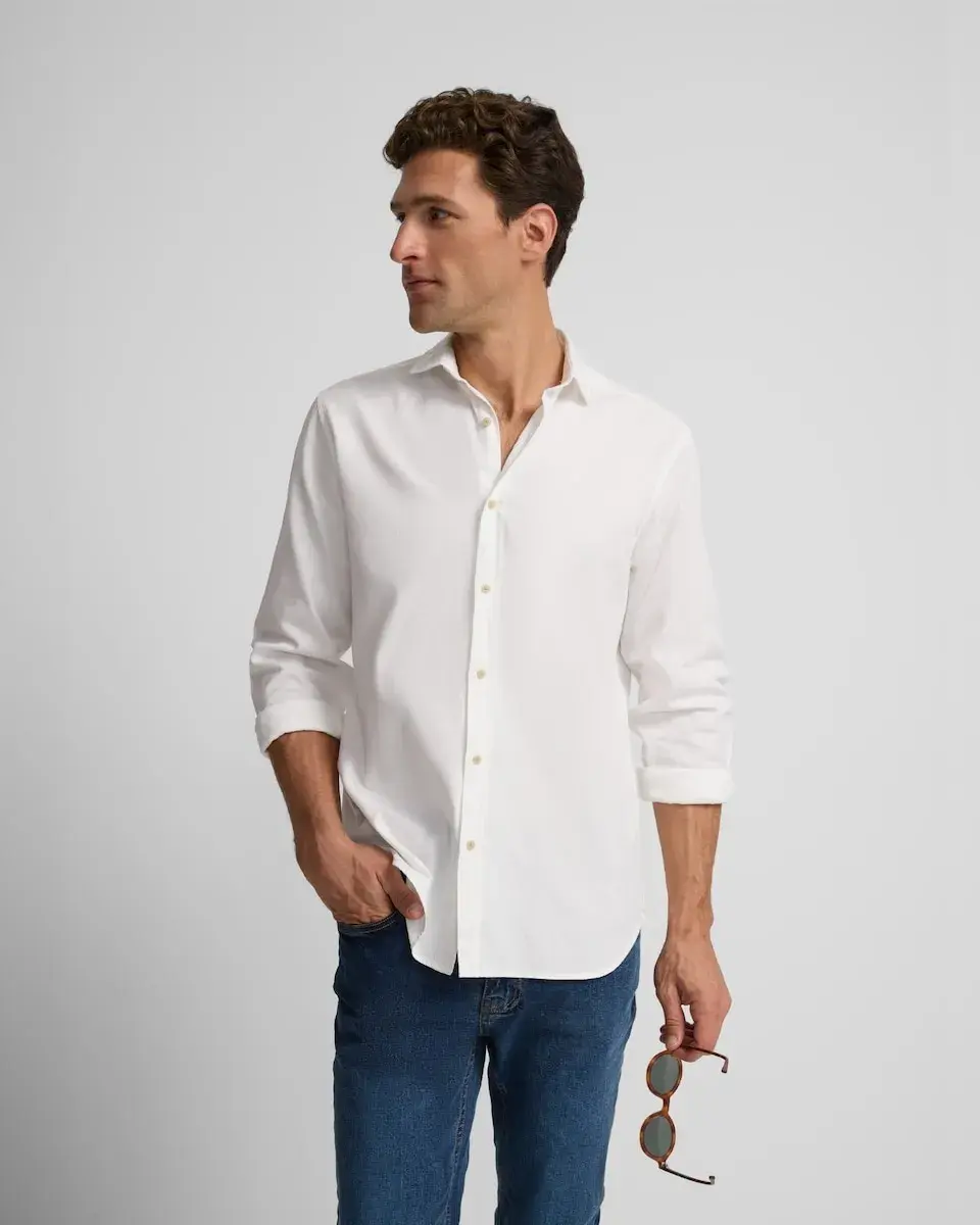 

Мужская спортивная рубашка с министруктурой Silbon, белый