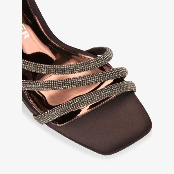 Сандалии на каблуке Kg Kurt Geiger Savanna low2 из сатина, мультиколор — фото 3