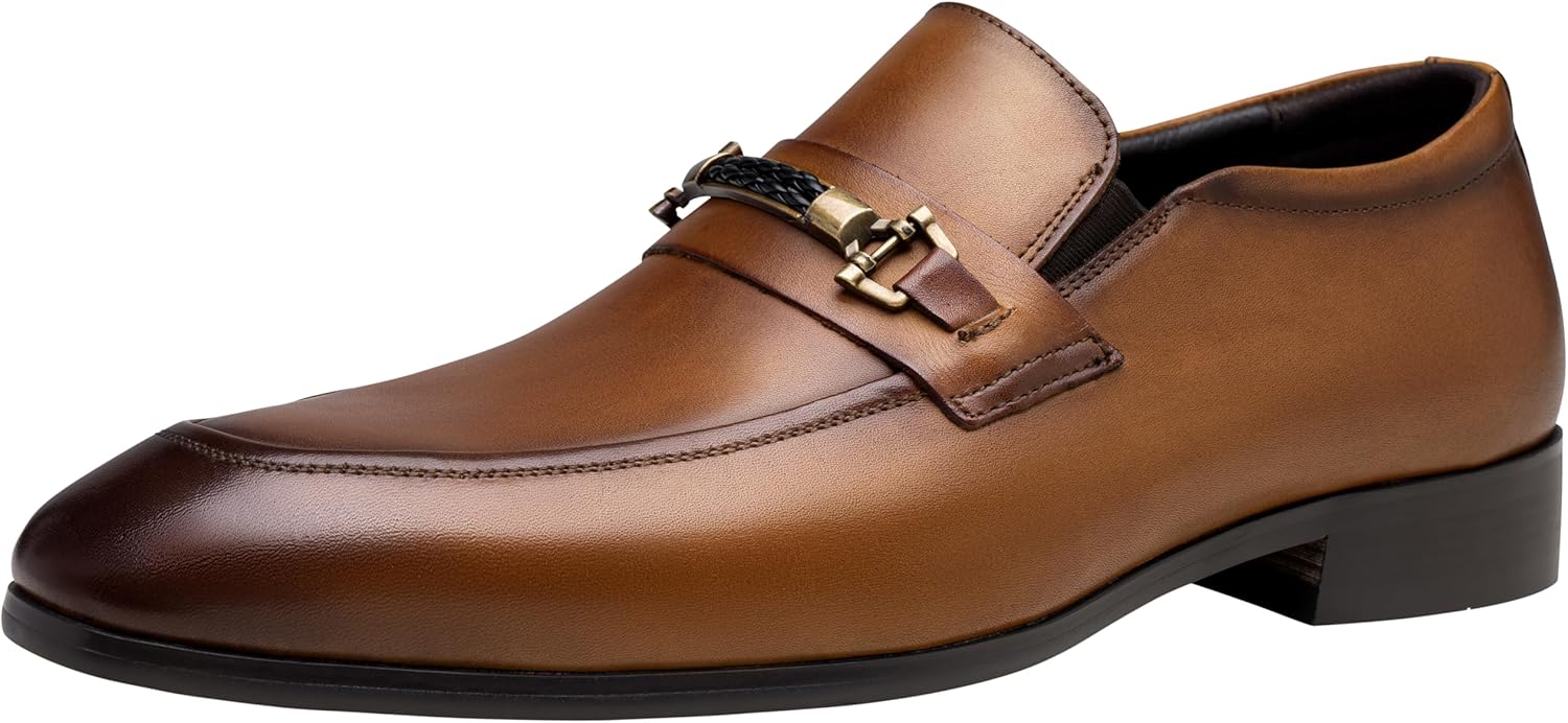 

Мужские классические туфли Jouesn из премиальной кожи, слипоны-лоферы для мужчин Jousen, коричневый