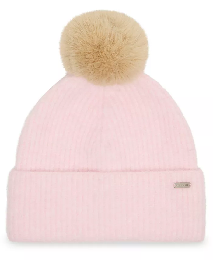 

Женская шапка-бини Caught Brushed Fine Rib Knit Steve Madden, розовый