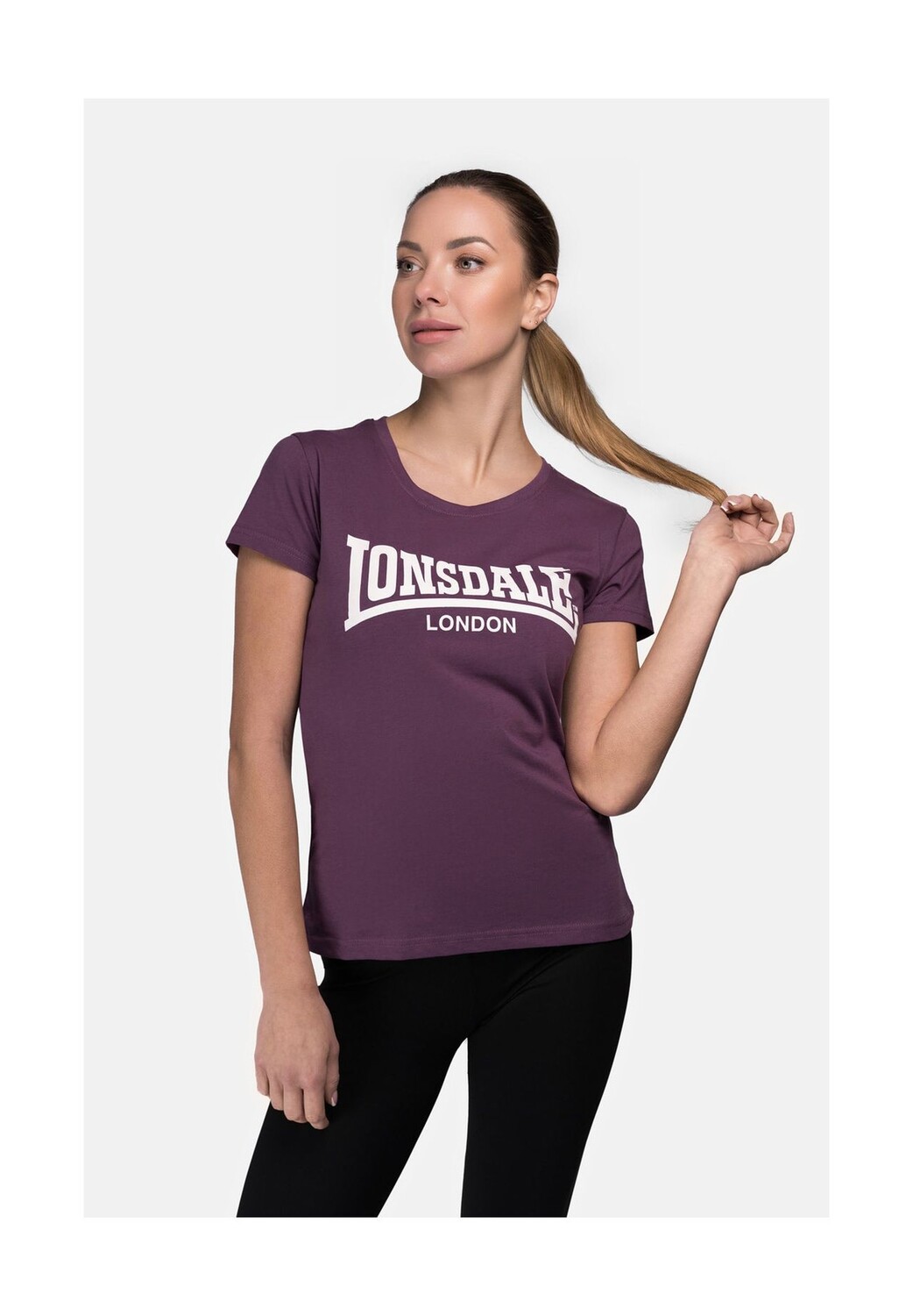 

Женская футболка CARTMEL LONSDALE, цвет Aubergine/white