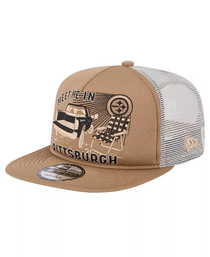 

Мужская светло-коричневая бейсболка Pittsburgh Steelers Meet Me 9FIFTY Snapback New Era, бежевый