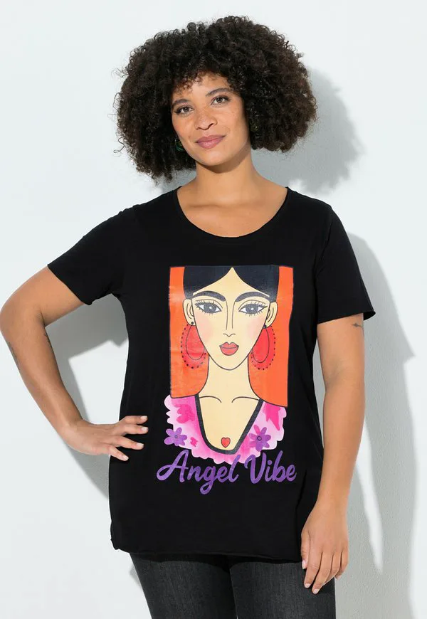 

Футболка с принтом motiv offene kanten halbarm Angel Of Style, Black, Черный, Футболка с принтом motiv offene kanten halbarm Angel Of Style, Black