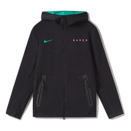 

Куртка Nike Tech Pac Barcelona Full-length zipper Cardigan hooded Jacket Black, черный