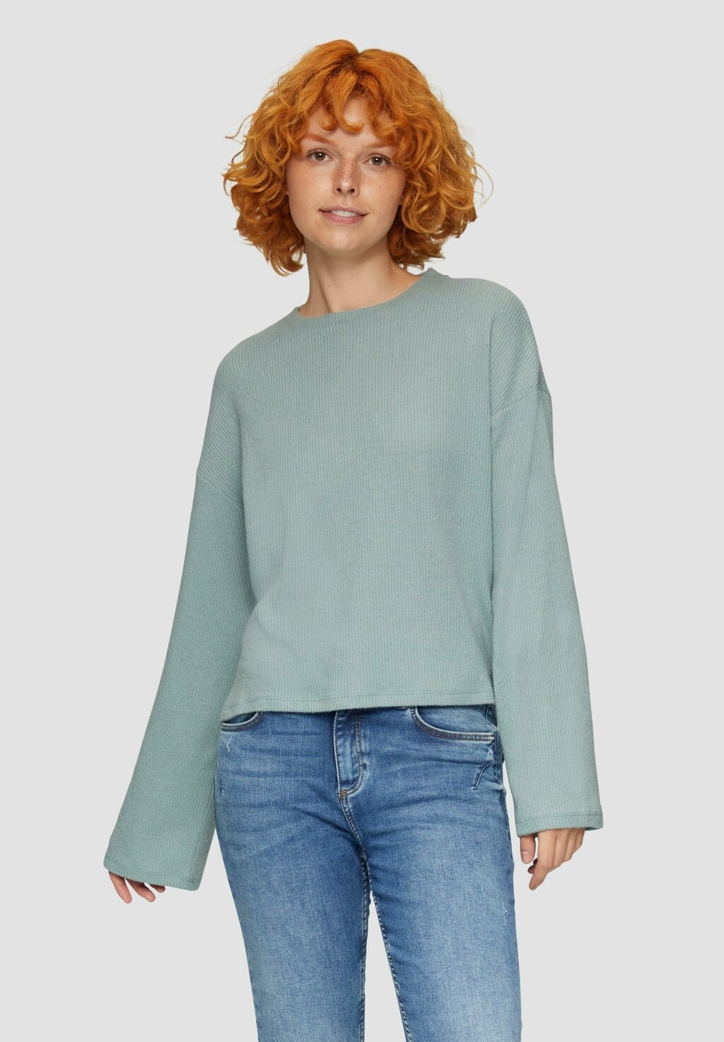 

Топ с длинными рукавами FLAUSCHIGES OPTIK QS, зеленый