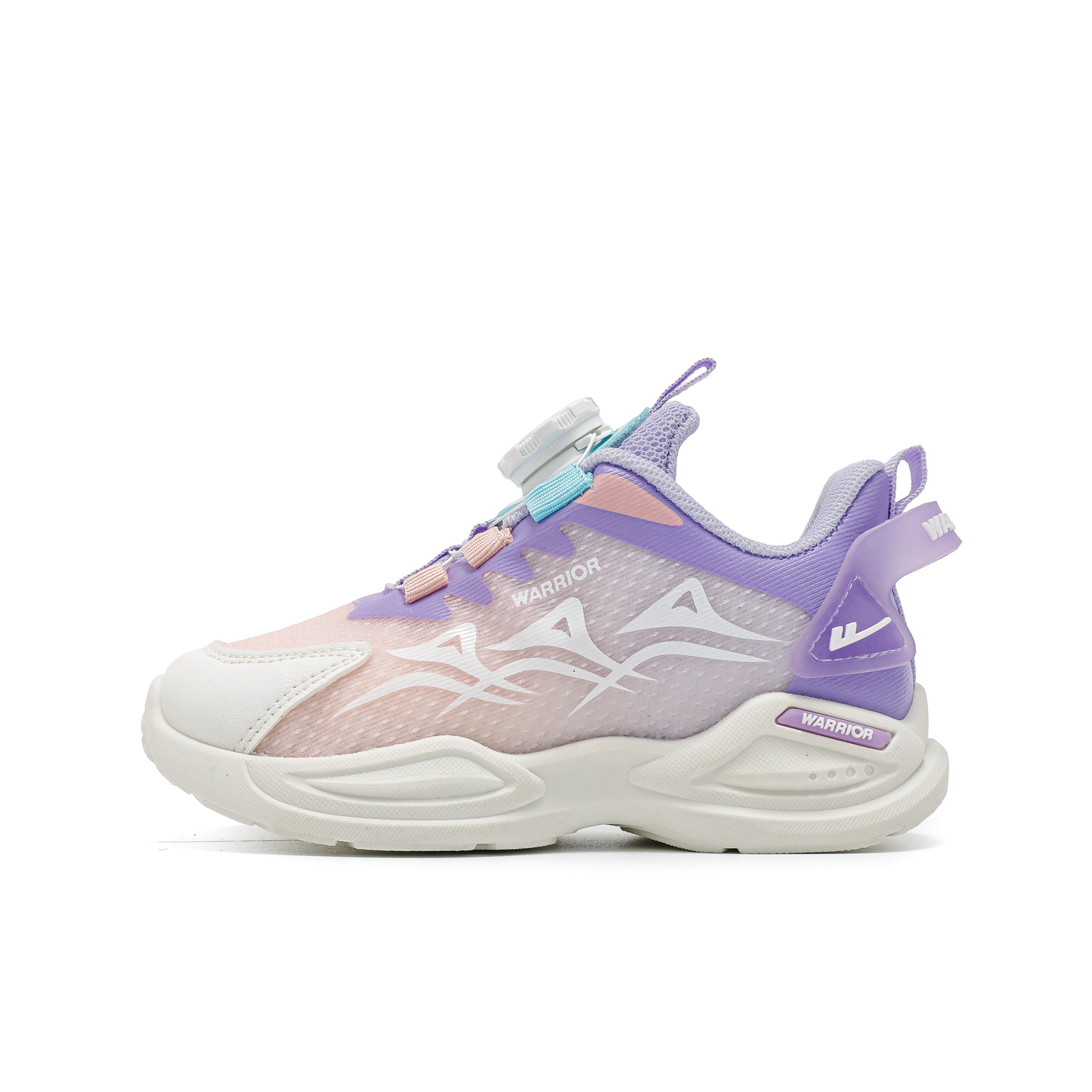 

Износостойкие дышащие легкие амортизирующие низкие детские кроссовки Kids' WARRIOR, фиолетовый/розовый/белый