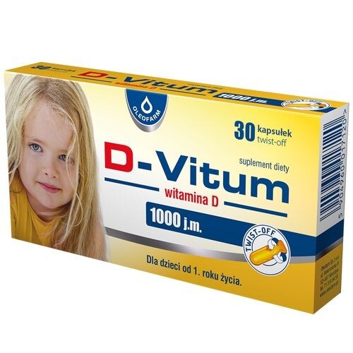 

D-Vitum 1000 IU Kapsułki Twist-Off витамин D в твист-офф капсулах, 30 шт.