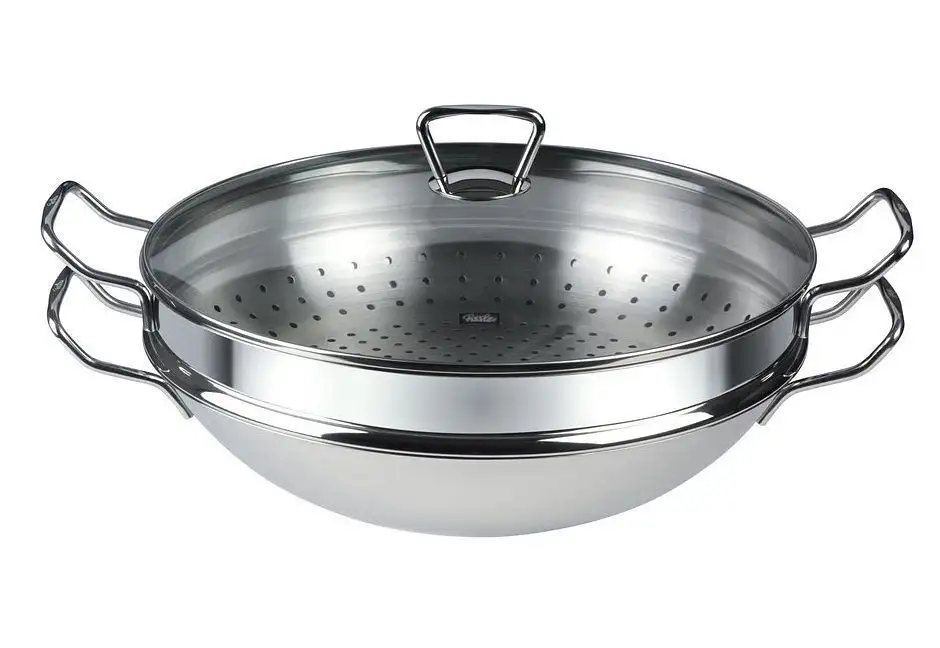 

Вок Fissler "Nanjing", нержавеющая сталь 18/10, (1 шт.), Ø 36 см, индукция, цвет edelstahlfarben