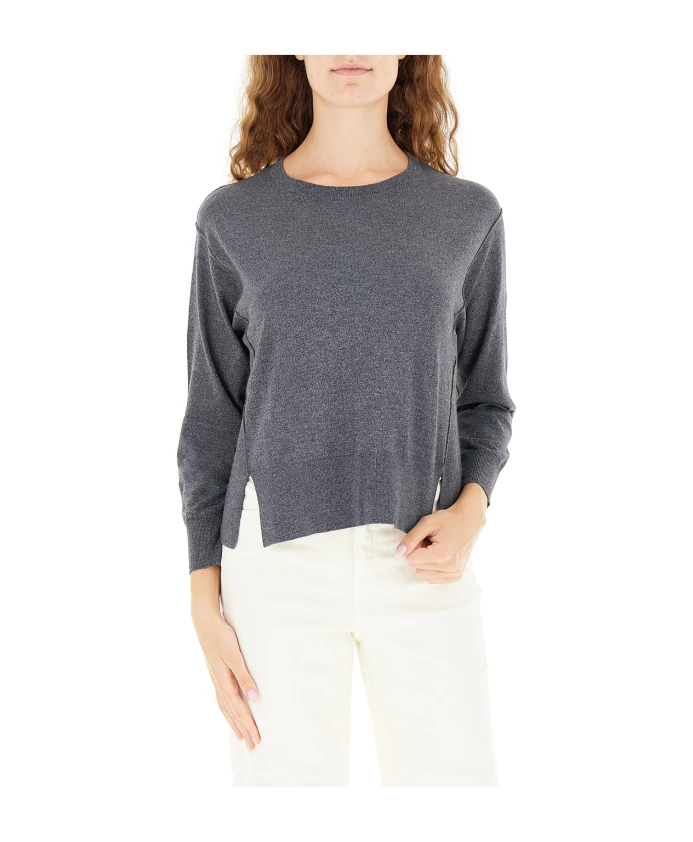 

Серый шерстяной свитер из смесовой шерсти с люрексом Marella, серый