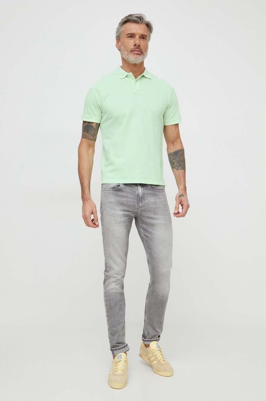 

Хлопковая поло NEW OLIVER GD Pepe Jeans, зеленый