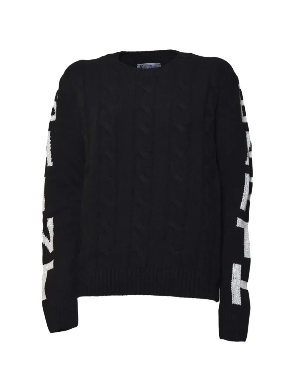 Свитер вязаный косичкой MC2 Saint Barth Kids, черный