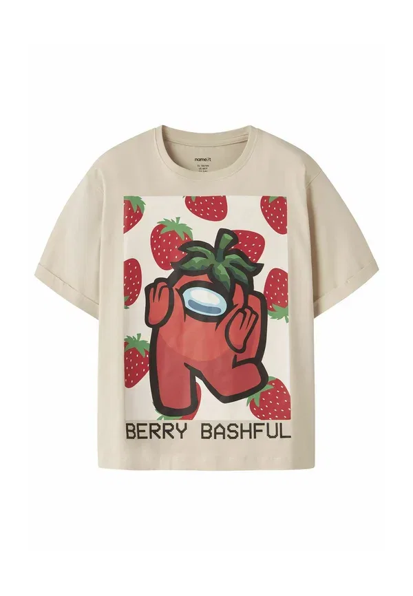 Футболка Name It among us print t-shirt, цвет миндальное молоко — фото 3