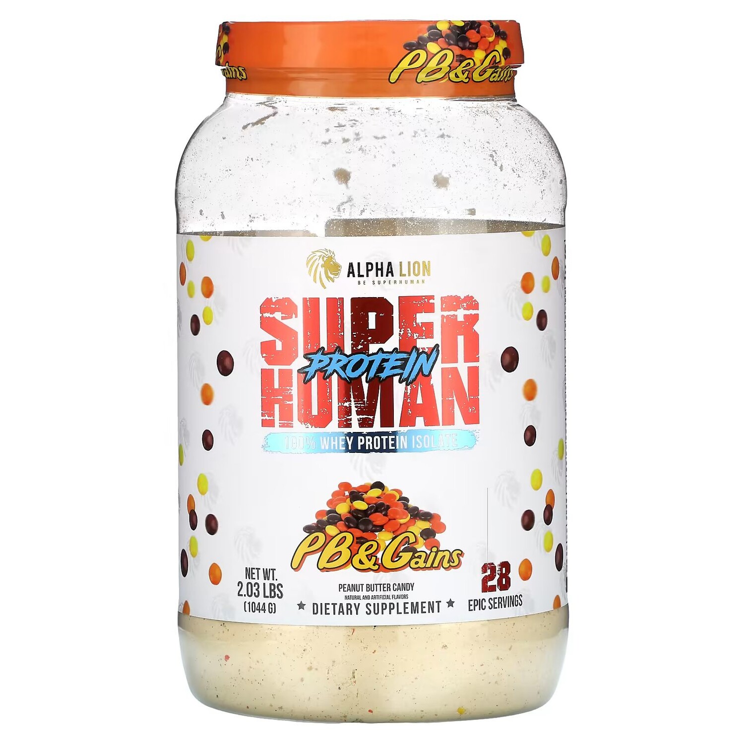 

SuperHuman Protein, PB& Gains, конфеты с арахисовым маслом, 1044 г (2,03 фунта) Alpha Lion