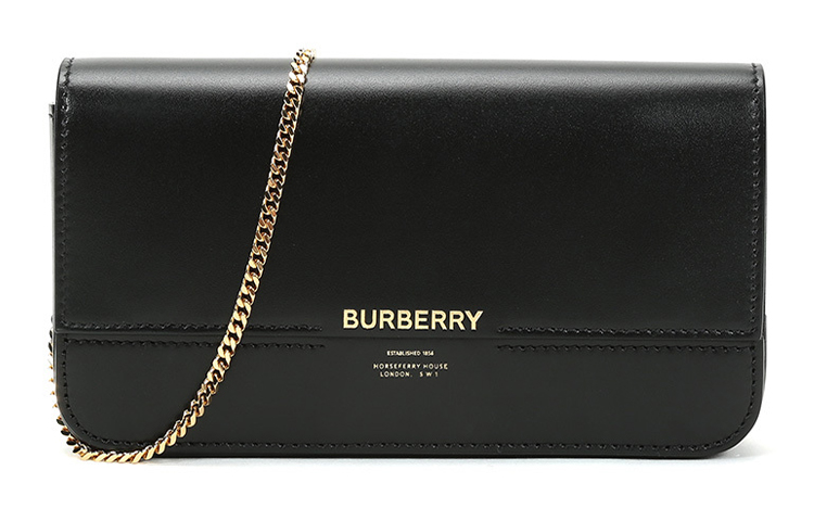 

Кожаная сумка-клатч, через плечо, на ремне, женская, черная Burberry