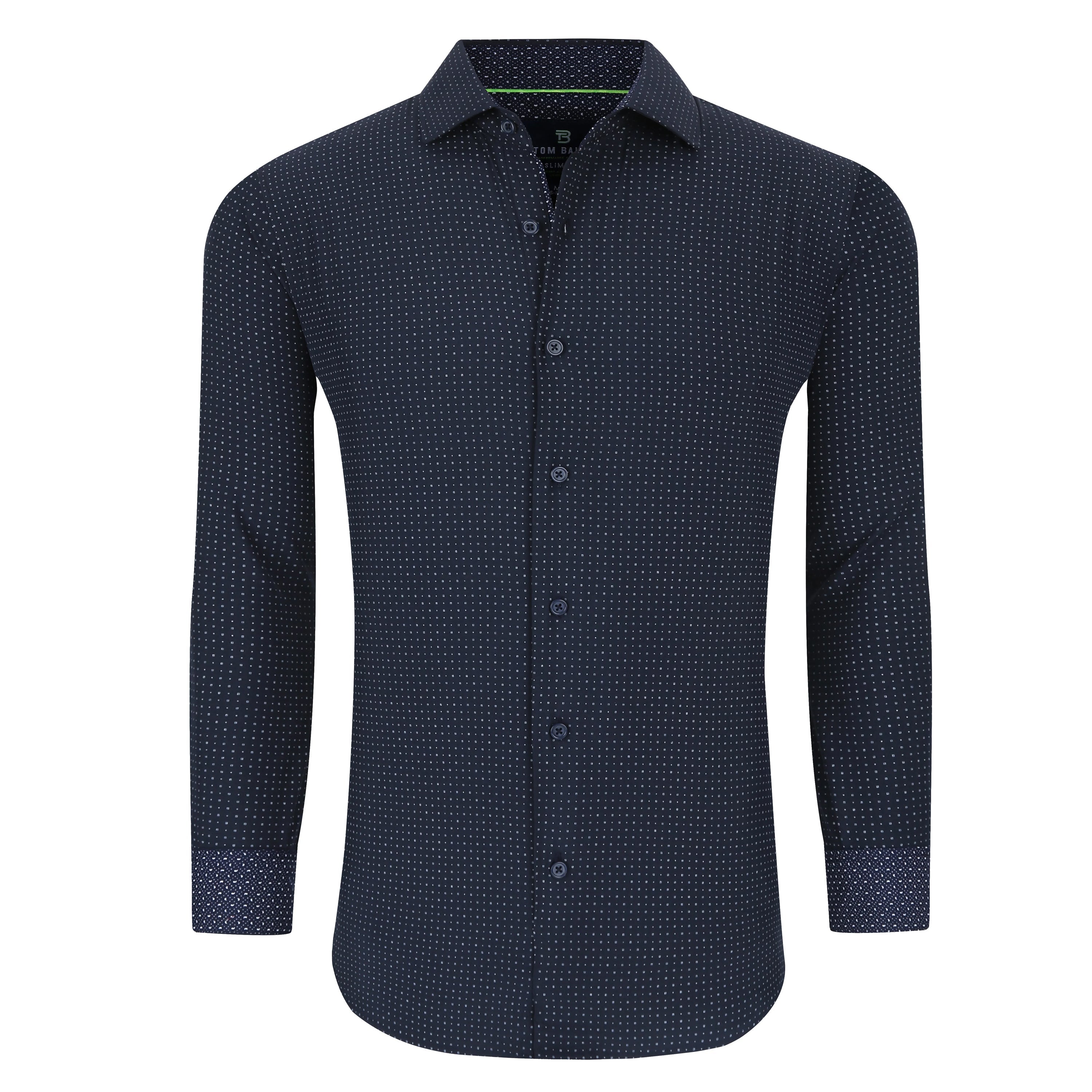 

Tom Baine Slim Fit Performance Мужская рубашка с длинным рукавом, темно-синий