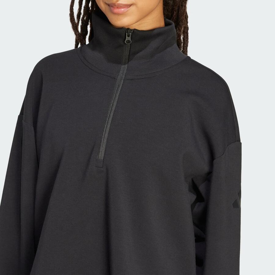 ADIDAS Толстовка Soft Lux с застежкой-молнией на четверть — фото 4