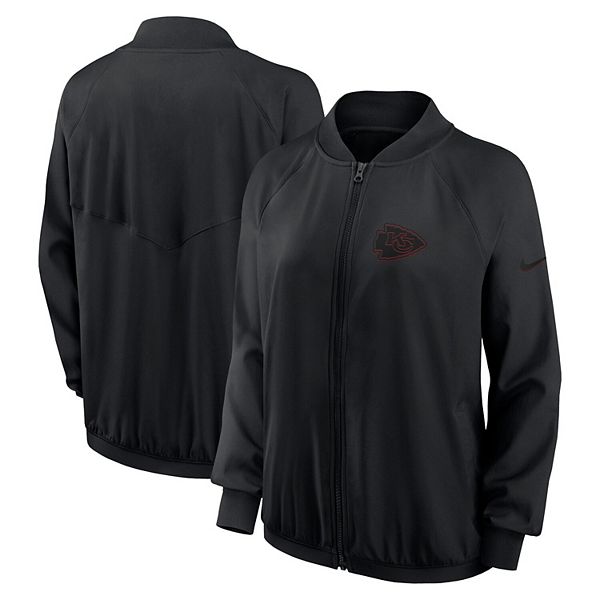 Женская черная куртка Kansas City Chiefs с рукавом реглан и молнией Nike — фото 2