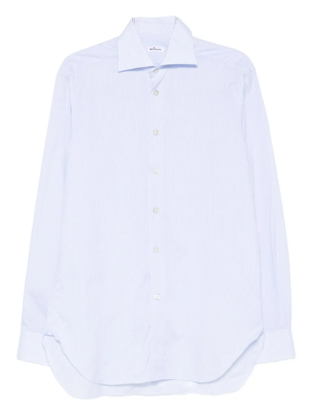 

Полосатая хлопковая рубашка Kiton, синий