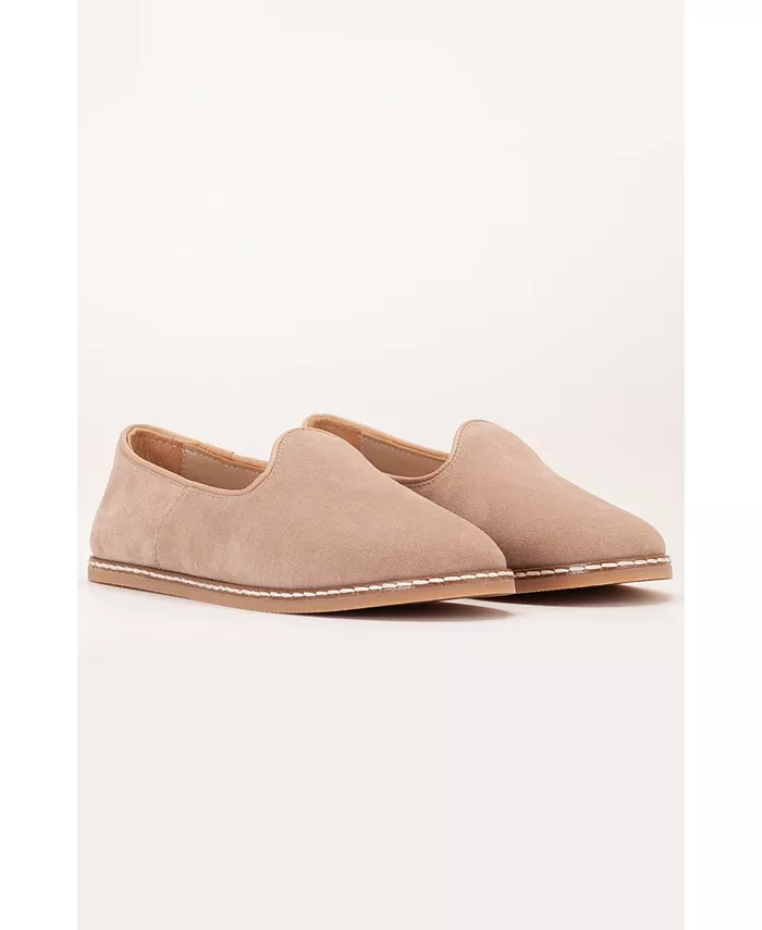 Туфли Istanbul Suede Leather Slip On Flats (женские) Epilogue Shoes, загар/бежевый — фото 3