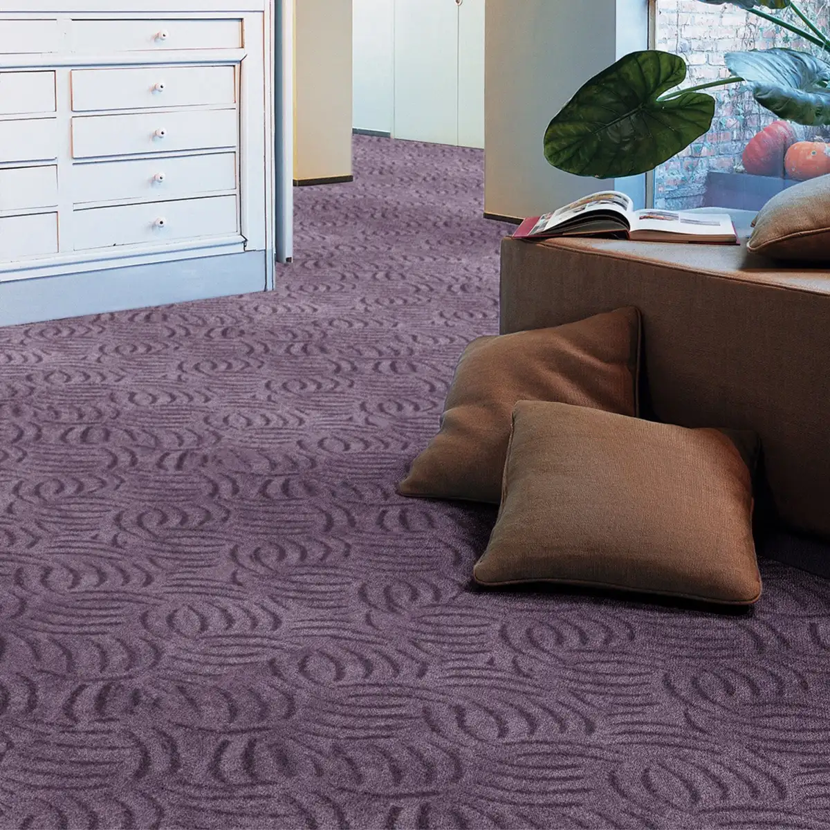 

Ковер Andiamo "Амберг", прямоугольный, ширина 200, 300, 400 или 500 см, эффект высокий-низкий, износостойкий 300х500 см, цвет aubergine