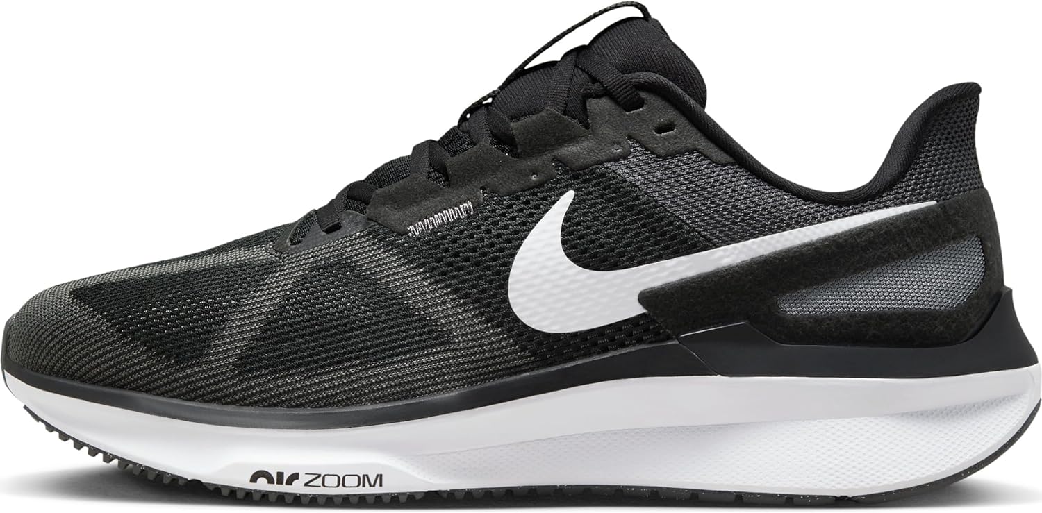 

Кроссовки Nike Structure 25 для бега по шоссе (очень широкие), Black White Iron Grey