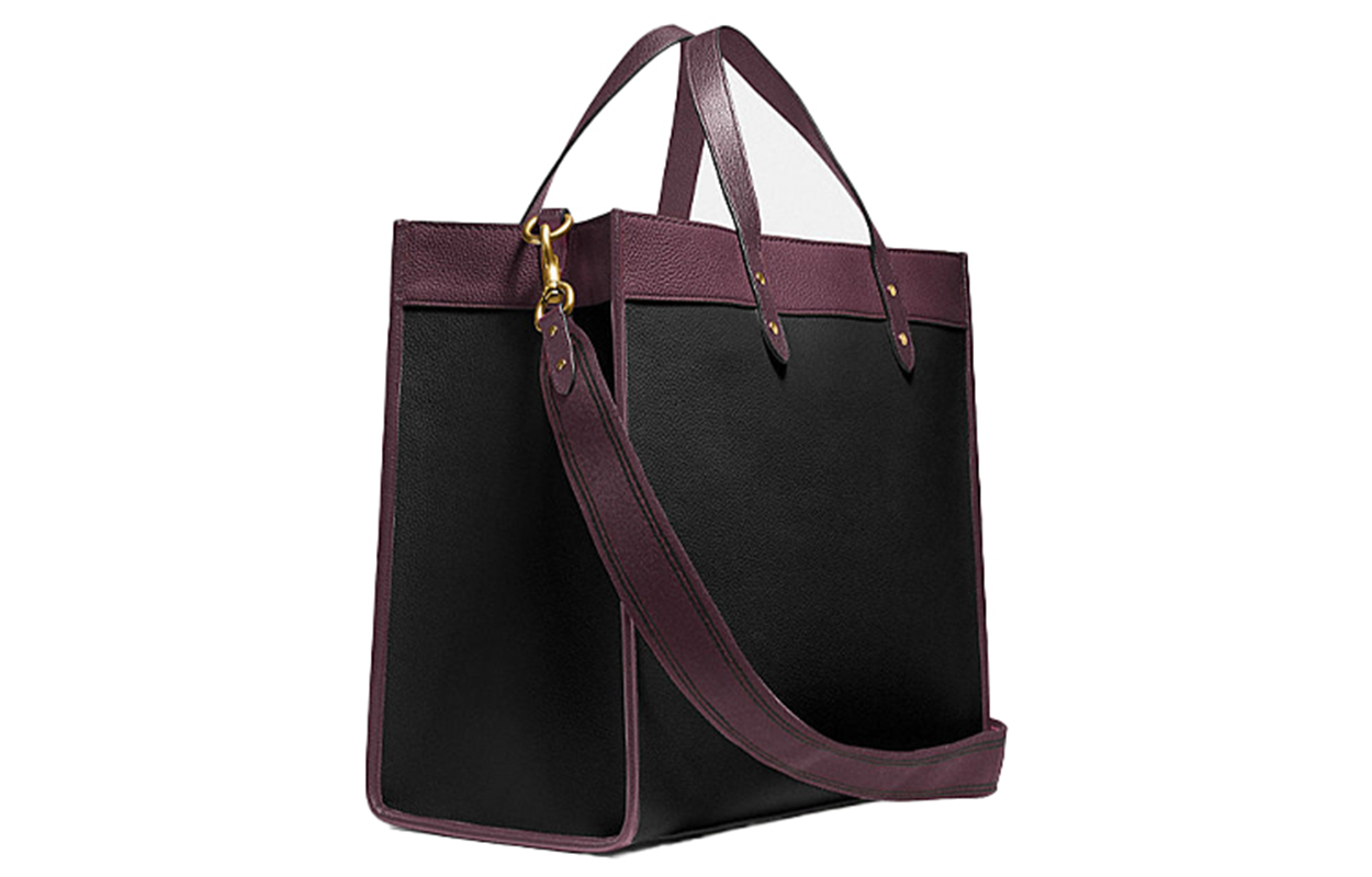 

COACH Сумка-шоппер Field Cow Leather большая женская black/dark red