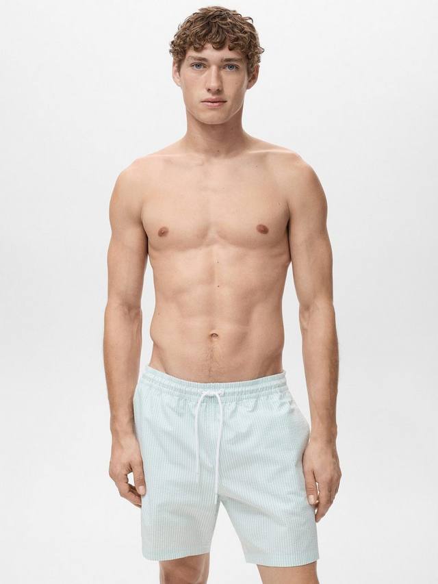 

Пляжные шорты из смесового хлопка в полоску seersucker Mango