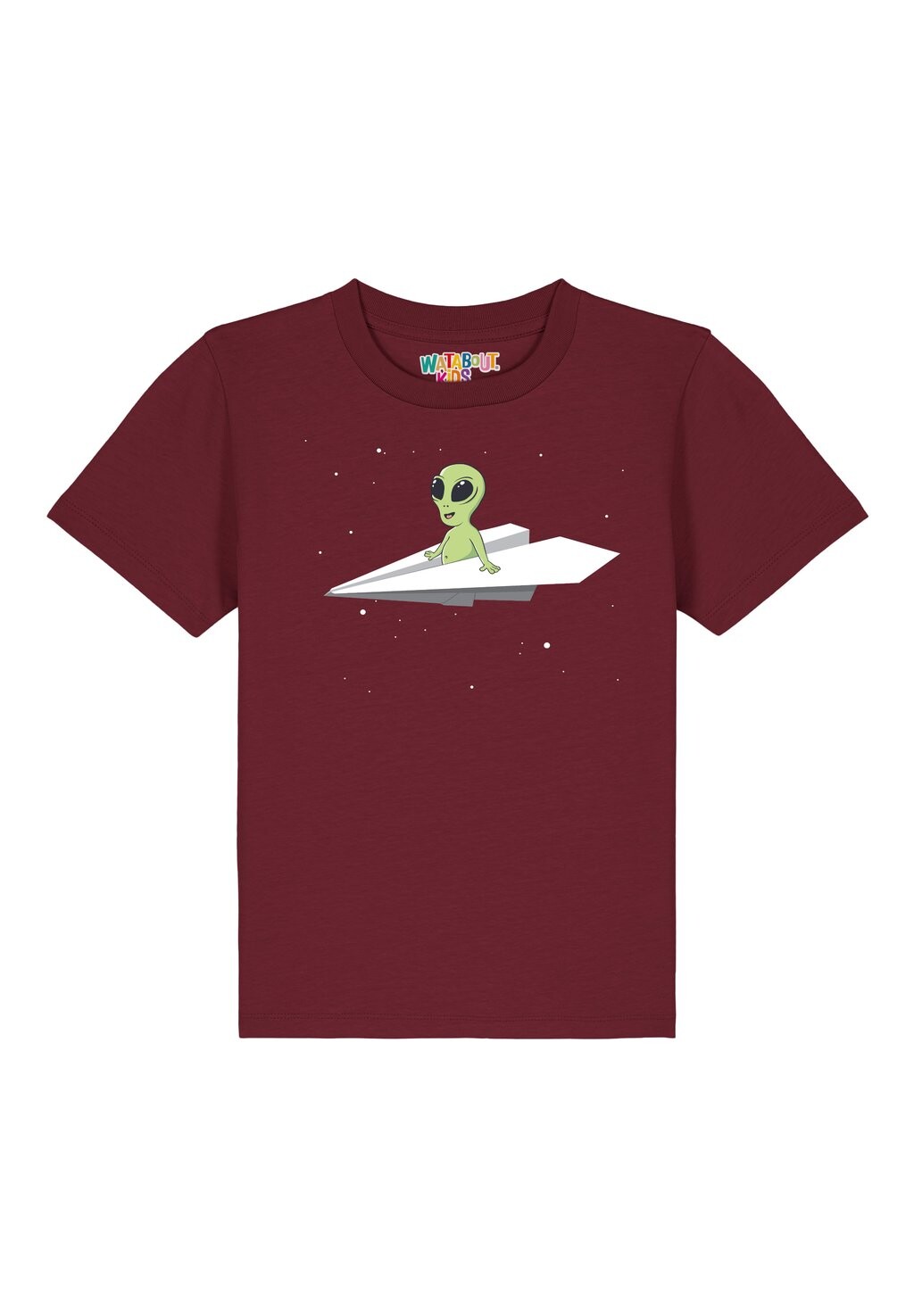 

Принт на футболке Alien On A Paper Plane watapparel, бордовый