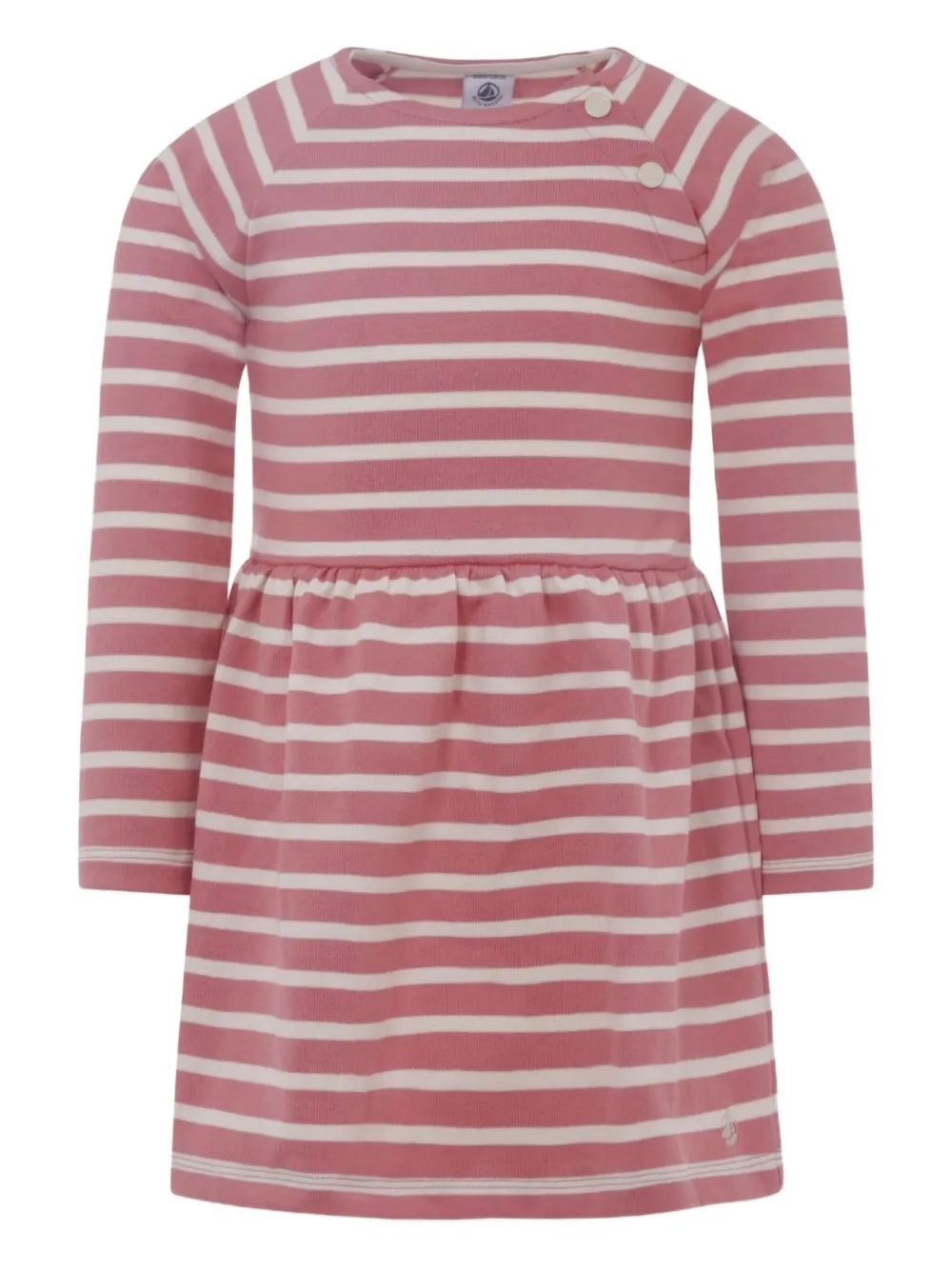 

Полосатое платье с длинными рукавами Petit Bateau, розовый