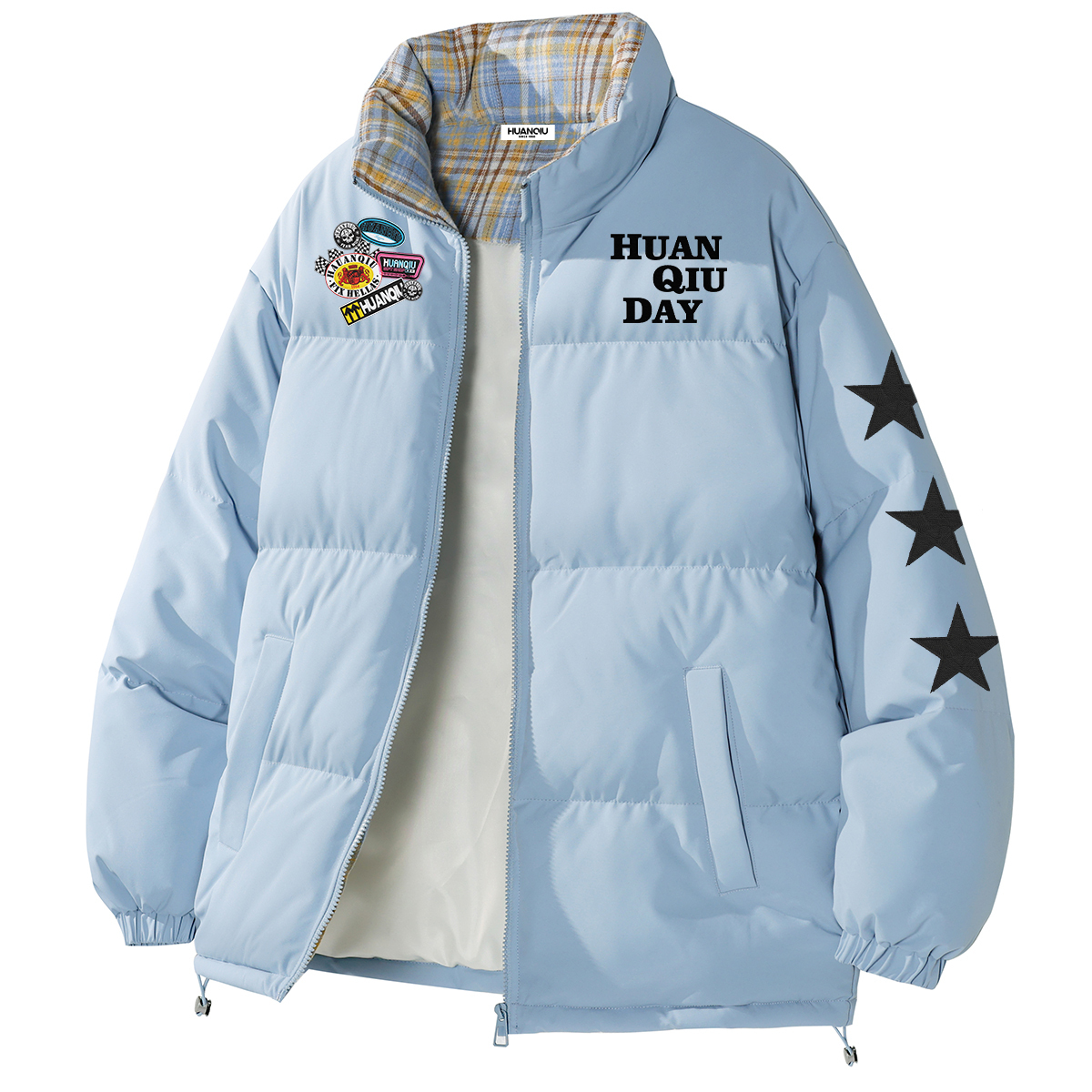 

Пуховик Unisex Stand Collar Thickened Padded Puffer HUANQIU, синий