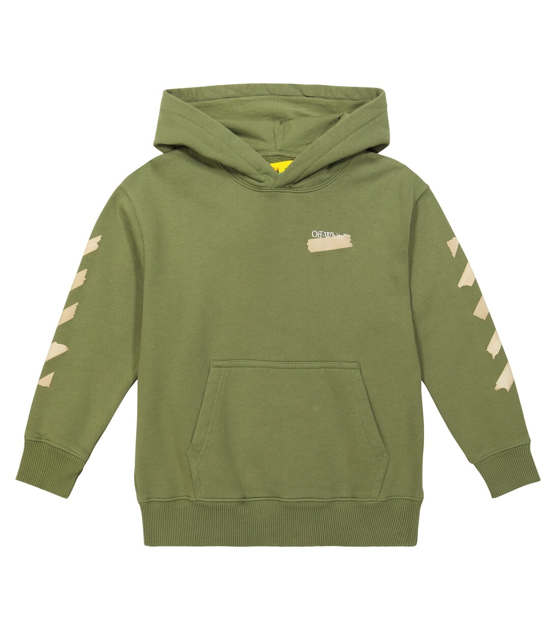 

Худи из хлопкового джерси с логотипом Off-White Kids, зеленый