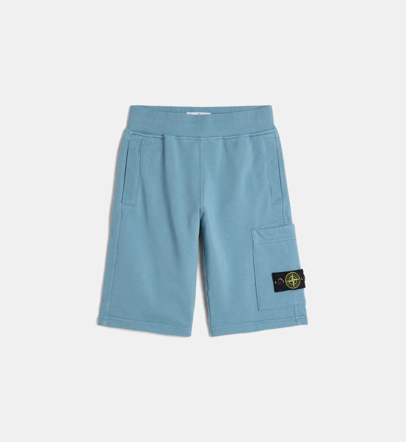 Фирменные прямые шорты из флисового хлопка Stone Island, синий