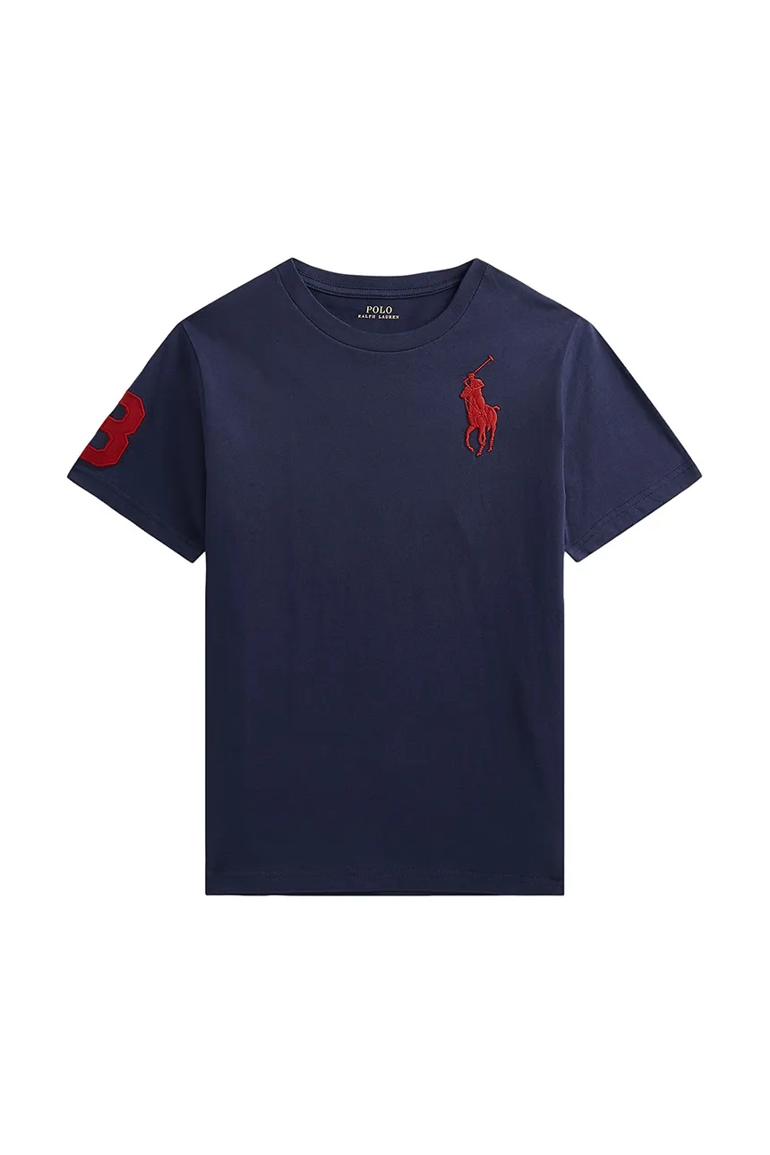 

Хлопковая футболка для детей Polo Ralph Lauren, темно-синий