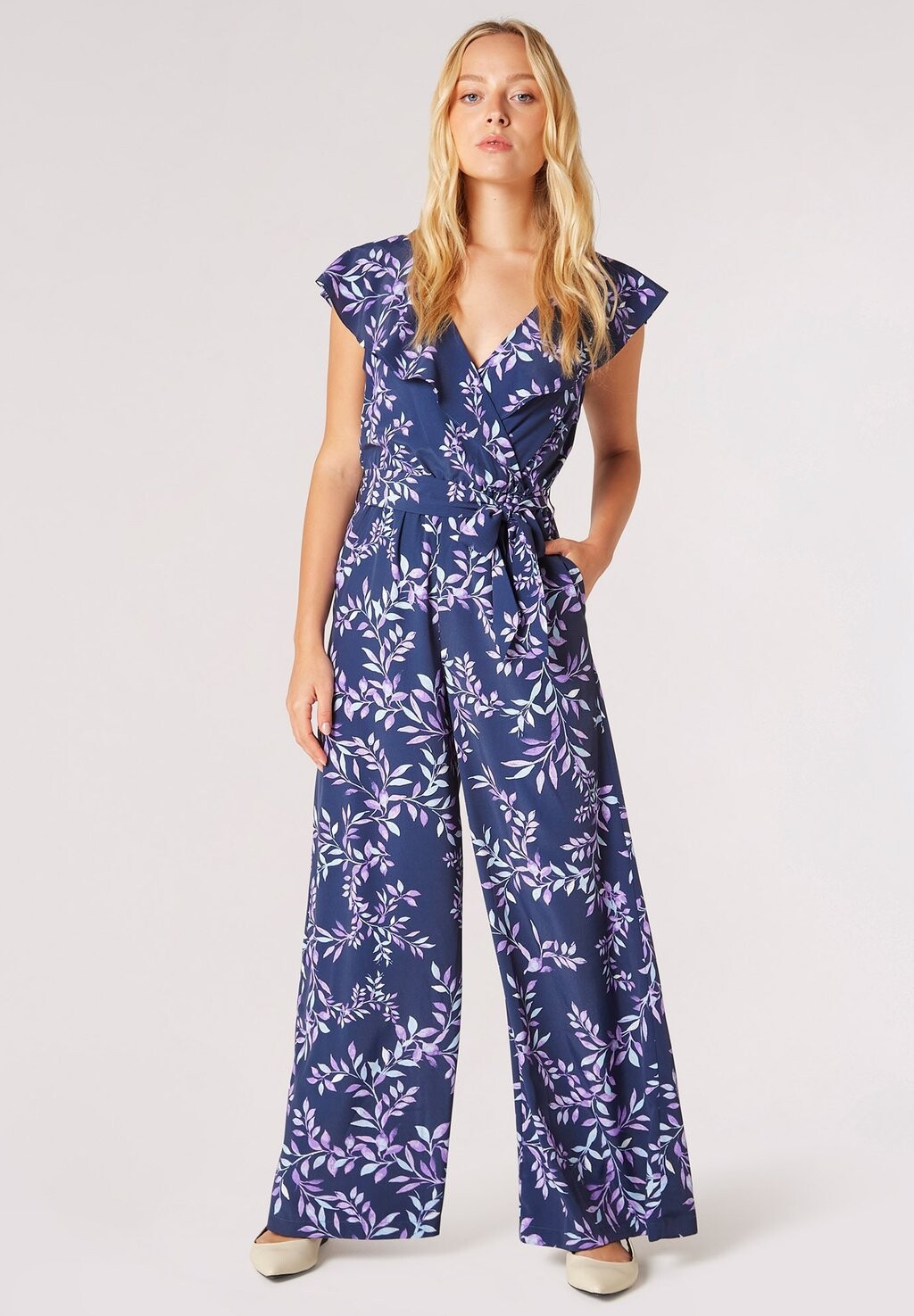 

Комбинезон LEAF WRAP PALAZZO Apricot, цвет navy