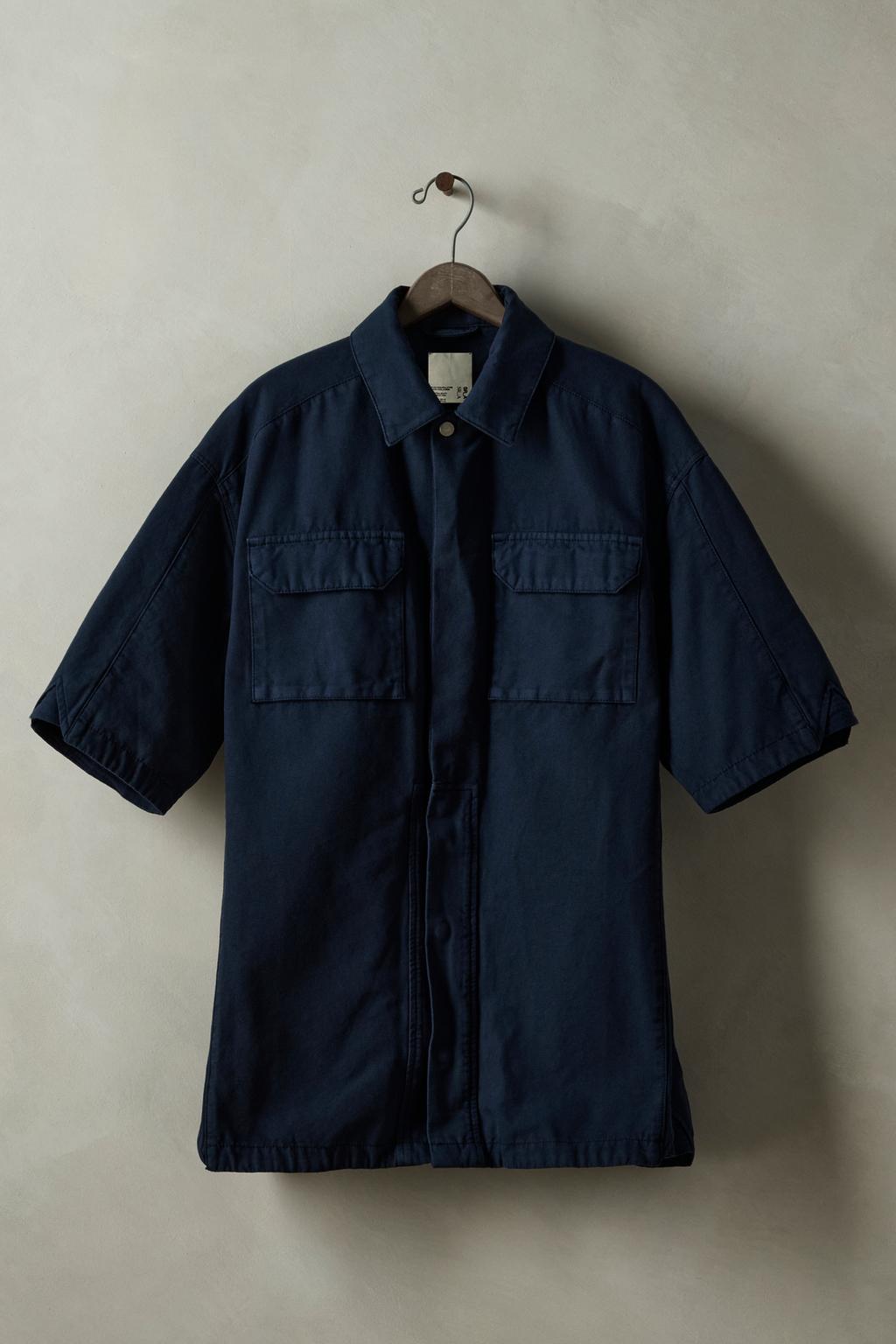 

Застиранная холщовая верхняя рубашка x sr_a ZARA, темно-синий