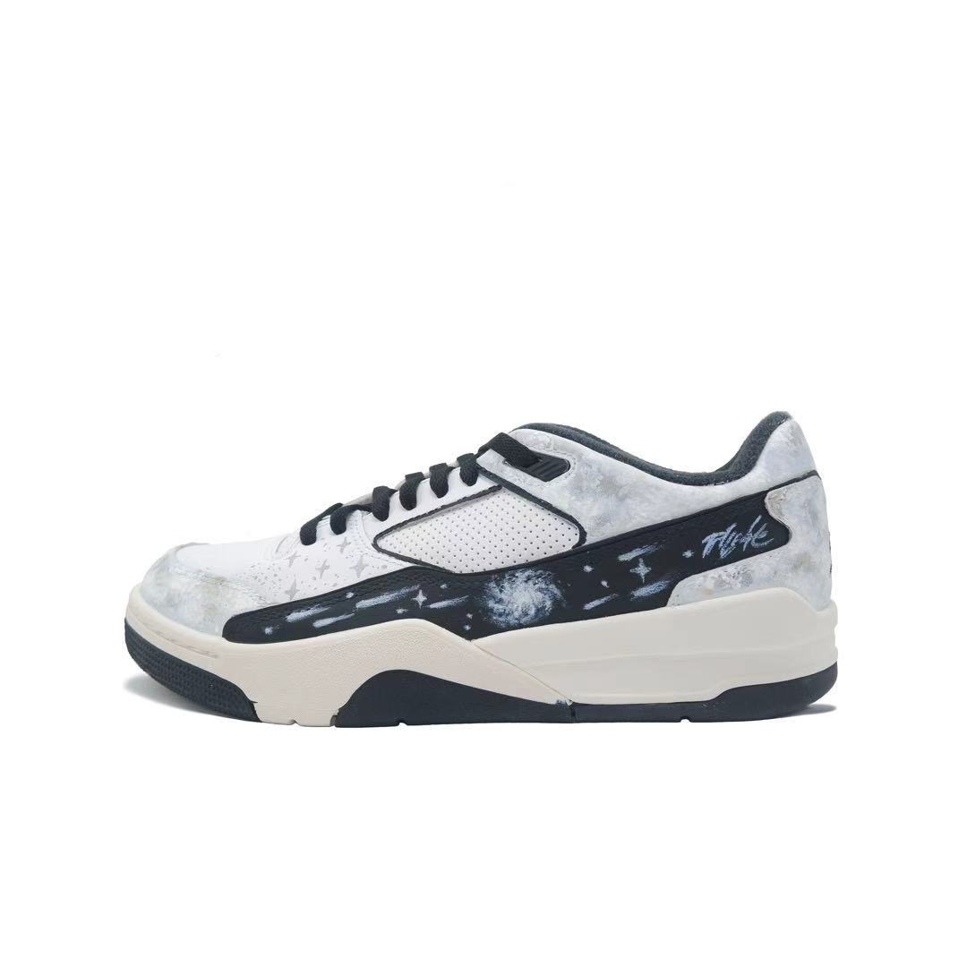 

Jordan Кроссовки баскетбольные низкие FLIGHT COURT Van Gogh Starry Sky Unisex, устойчивые к истиранию, винтажные, цвет экрю-серый