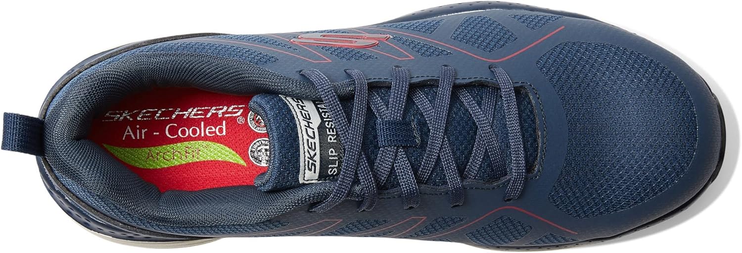 Мужские оксфорды Skechers Work Arch Fit SR-Vigorit, красный/синий/темно-синий — фото 2