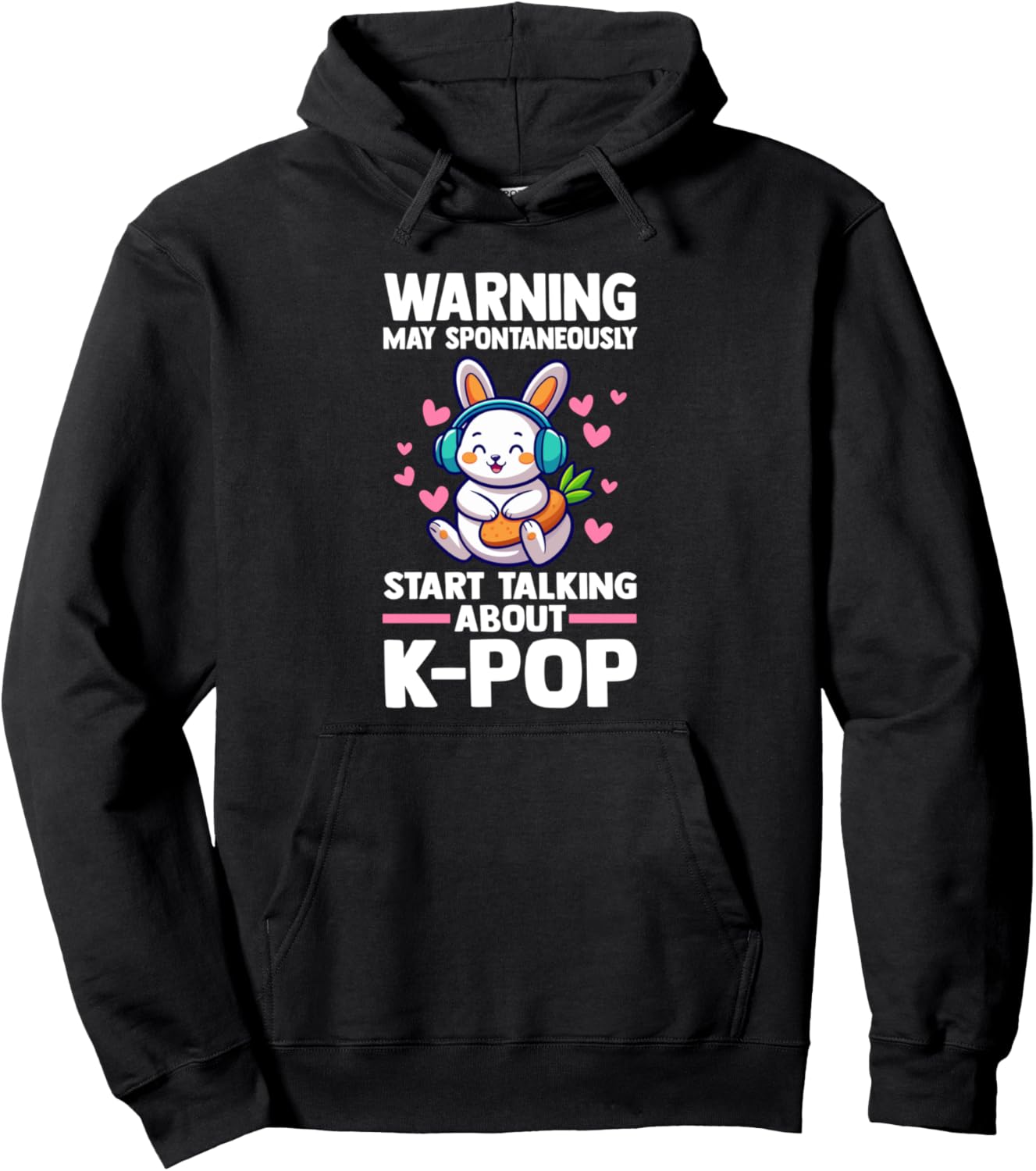 

Уорнин спонтанно начинает говорить о K-pop, K-POP, толстовка с кроликом South Korea & K-Pop Merch Gift, черный