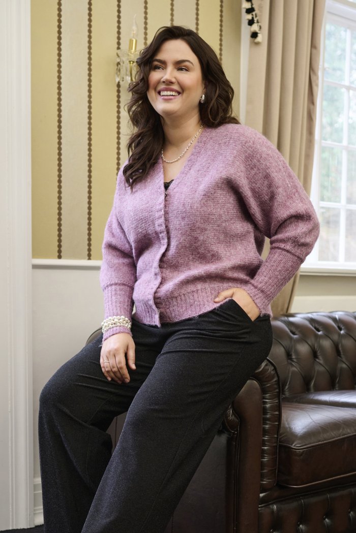 

Кардиган Kaffe Curve Cardigan, Tulipwood Melange/Mottled Pink