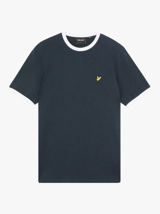 

Футболка Ringer из хлопка Lyle & Scott, Dark Navy/White