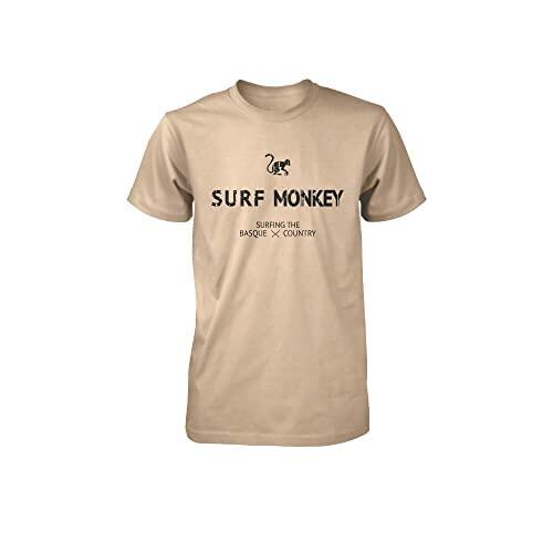 

SURF MONKEY Футболка из органического хлопка с коротким рукавом для взрослых (песочный цвет)