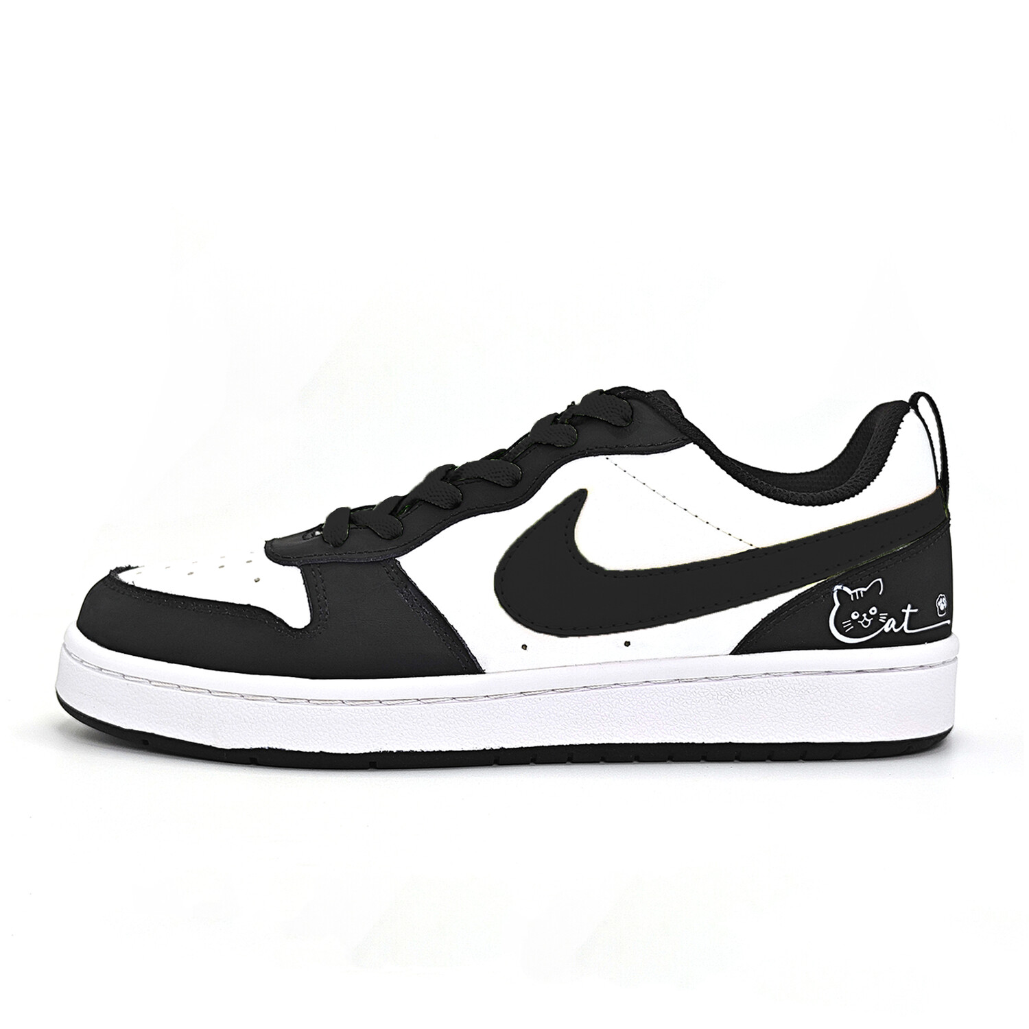 

Кроссовки Nike Court Borough Skateboard Shoes Women's Low-Top Black White, Черный, Кроссовки Nike Court Borough Skateboard Shoes Women's Low-Top Black White