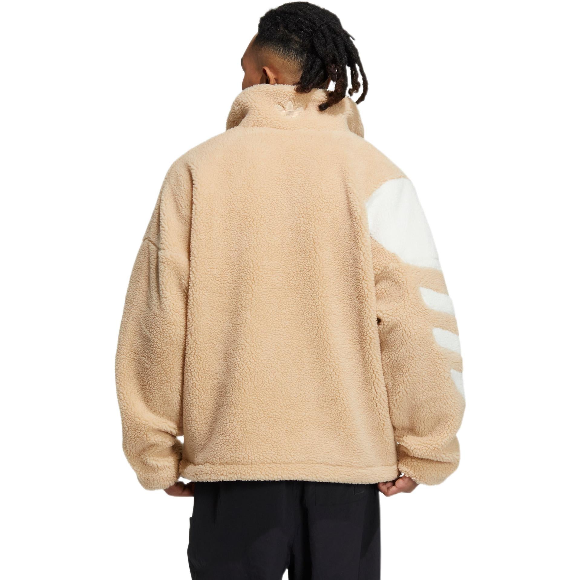 Куртка adidas originals FW22 Sherpa Jacket Tr Logo HR3487, коричневый — фото 3