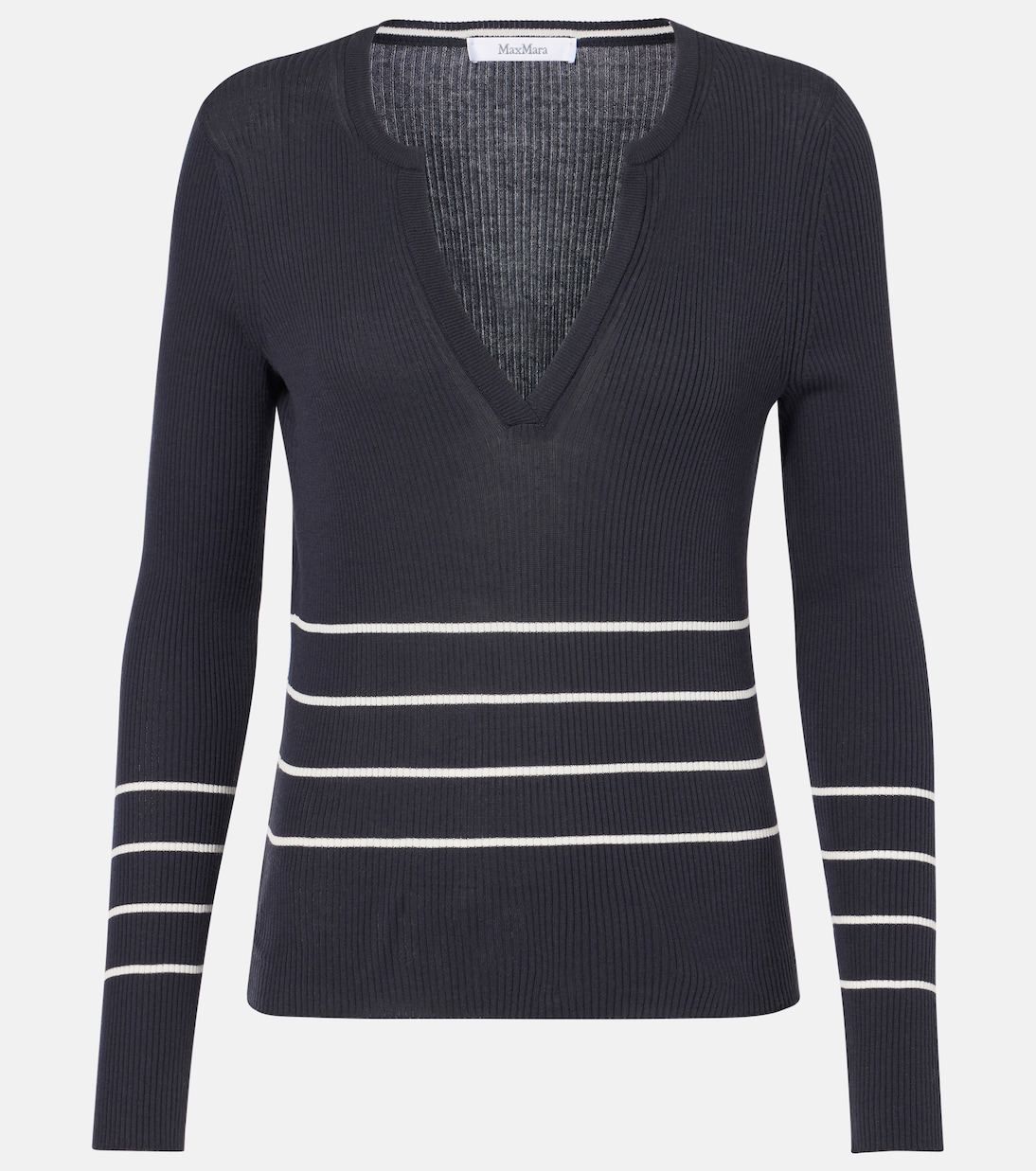 

Свитер из хлопка и шелка Сибари Max Mara, Blu Bianco